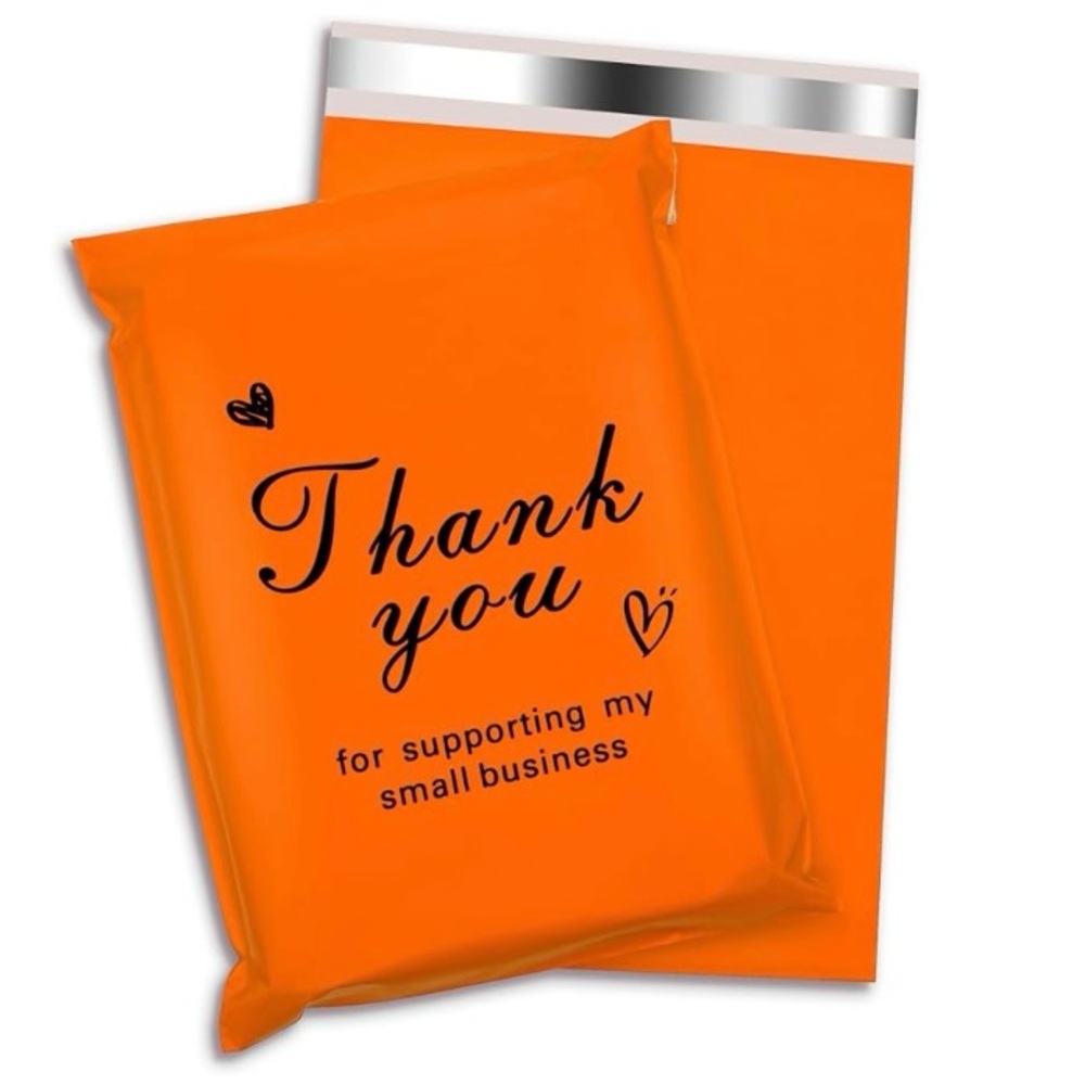 Orange Thank You Poly Mailers 6x 9 (25)
